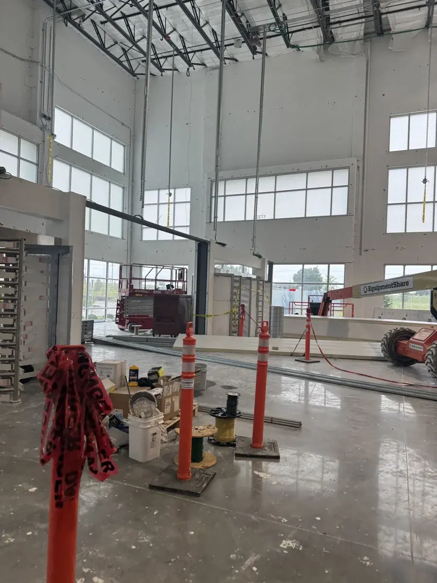 Commercial entrance during construction