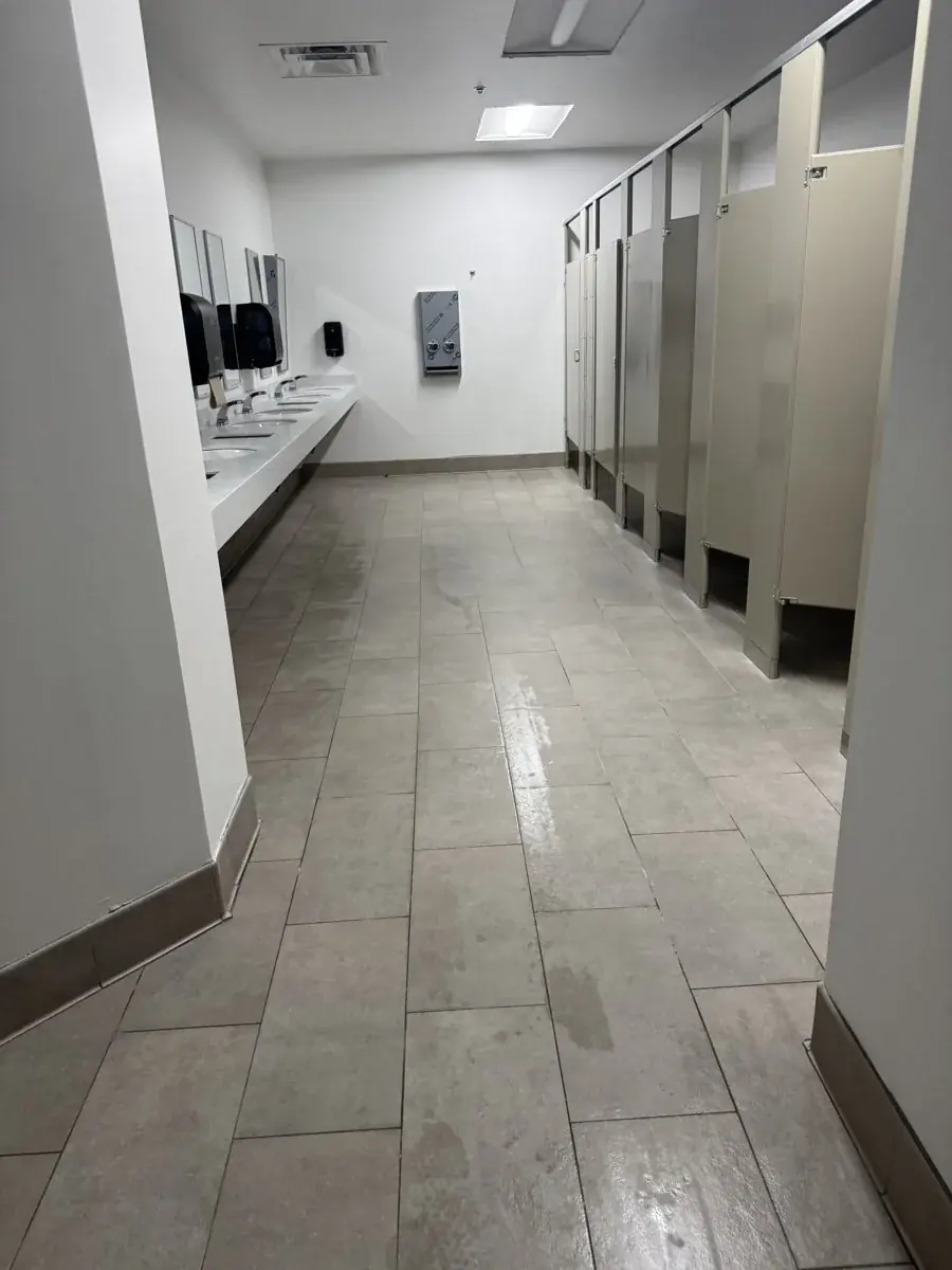 Commercial restroom floor